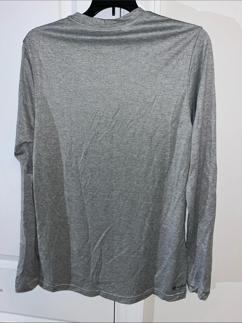 Gray adidas CHARLOTTE FC soccer futbol team MLS Aeroready LS T Shirt S adult